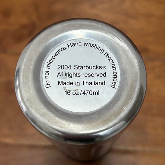 STARBUCKS Vintage 2004 Stainless Steel Coffee Thermos Travel Mug - Picture 7 of 7